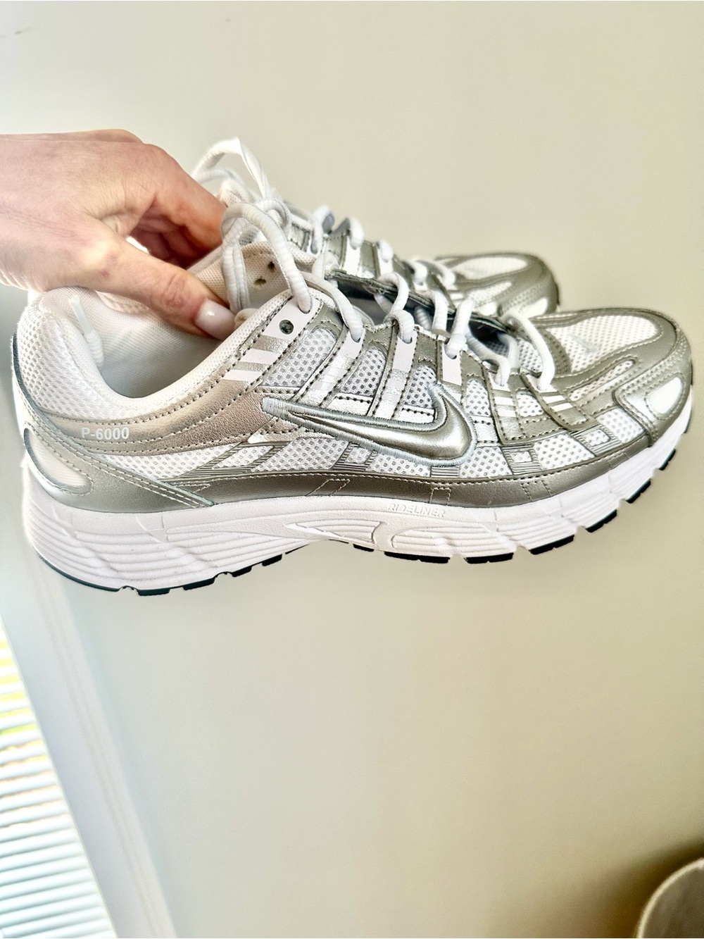 Nike P-6000 Women’s White and Silver Running Sneakers